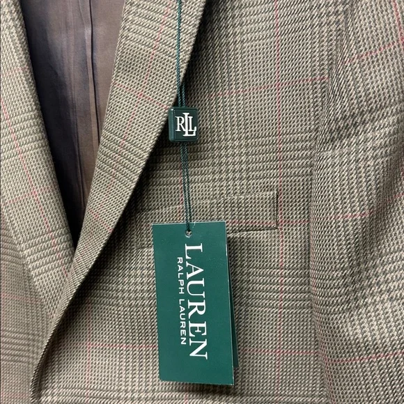 Ralph Lauren Tan and Red Check Blazer Boys Size 16R NWT - Picture 2 of 4